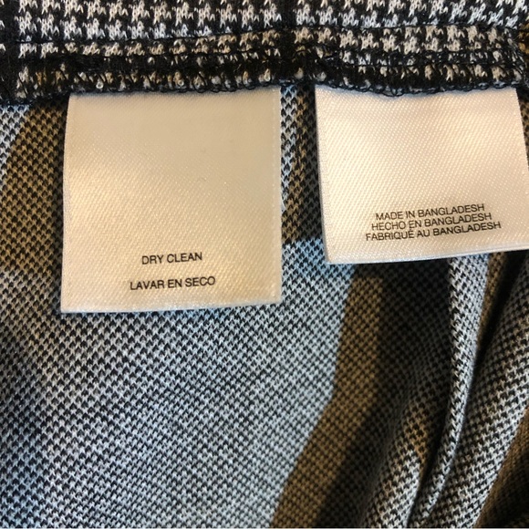 Kasper Houndstooth Trousers in Black & White, Flat Front, Elastic Side, size 14W - Picture 7 of 7